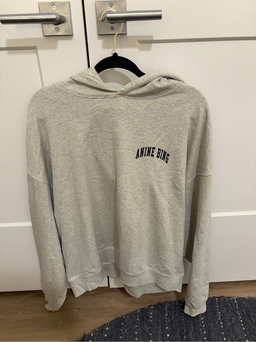 Anine Bing Light Heather Gray Pullover Hoodie